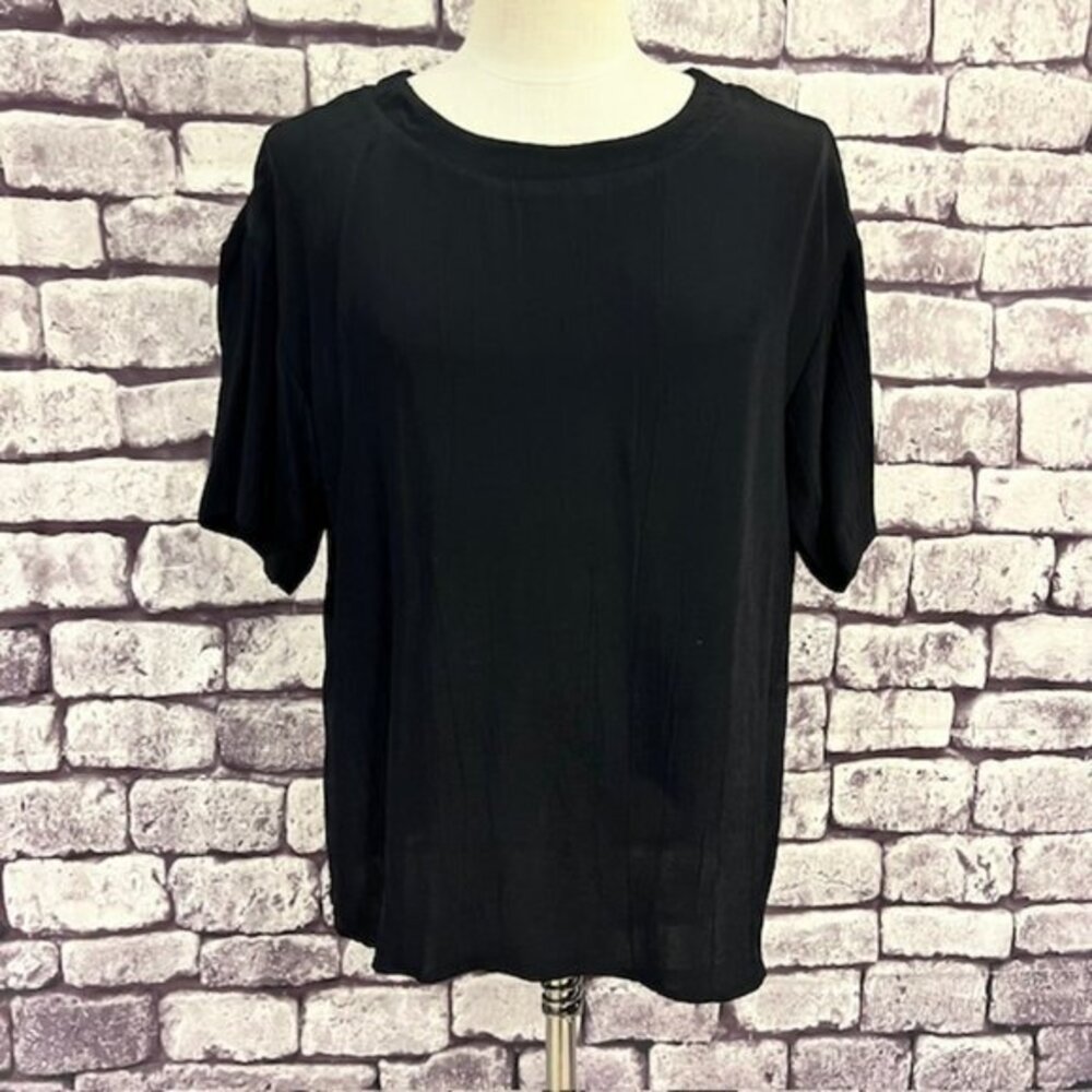 Norton McNaughton Navy Short Sleeve Blouse Size 14